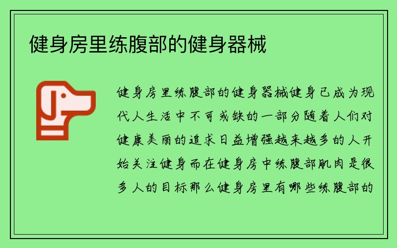 健身房里练腹部的健身器械