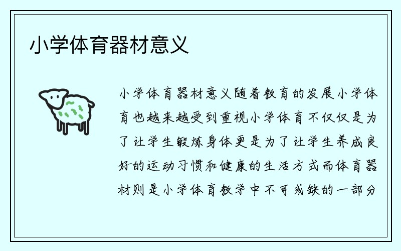 小学体育器材意义